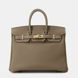 Hermes: Коричневая сумка-шоппер  Birkin 25