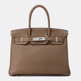 Hermes: Коричневая сумка-шоппер  Birkin 30