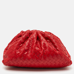Bottega Veneta: Красная косметичка  Intrecciato