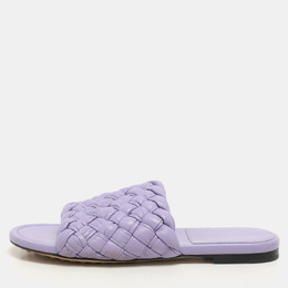 Bottega Veneta: Фиолетовые сандалии  Intrecciato
