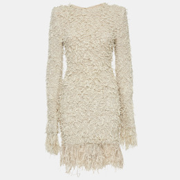 Balmain: Бежевое платье 