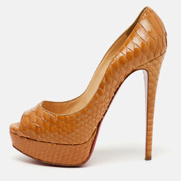 Christian Louboutin: Бежевые босоножки 