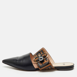 Fendi: Чёрные сабо  Zucca