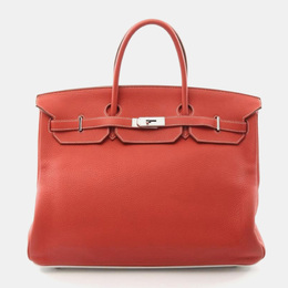 Hermes: Красная сумка-шоппер  Birkin 40
