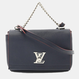 Louis Vuitton: Синяя сумка через плечо 
