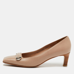 Salvatore Ferragamo: Бежевые туфли  Gancini