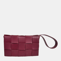 Bottega Veneta: Бордовая сумка через плечо  Cassette