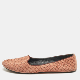 Bottega Veneta: Розовые балетки  Intrecciato