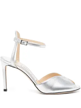 Jimmy Choo: Серебристые сандалии 