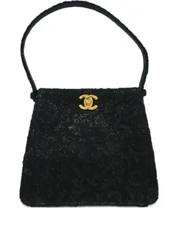 CHANEL Pre-Owned: Чёрная сумка-шоппер 