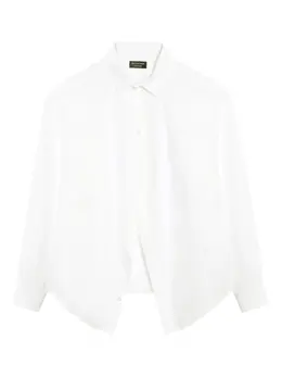 Balenciaga: Рубашка с разрезом 