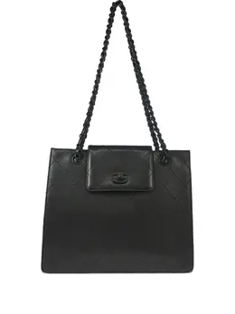 CHANEL Pre-Owned: Чёрная сумка-шоппер 
