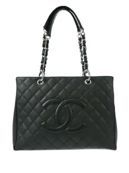 CHANEL Pre-Owned: Чёрная сумка-шоппер 