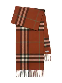 Burberry: Оранжевый шарф 