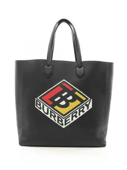 Burberry Pre-Owned: Чёрная сумка-шоппер 