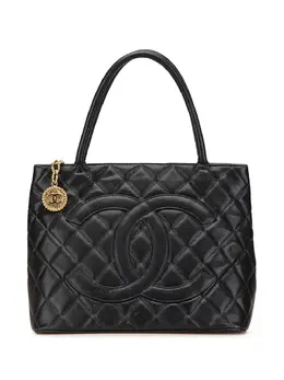 CHANEL Pre-Owned: Чёрная сумка-шоппер 