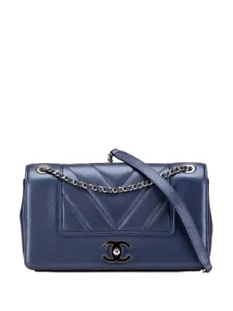 CHANEL Pre-Owned: Голубая сумка через плечо 