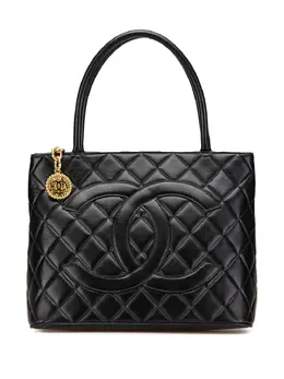 CHANEL Pre-Owned: Чёрная сумка-шоппер 