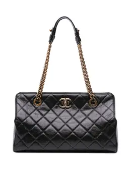 CHANEL Pre-Owned: Чёрная сумка-шоппер 