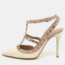 Valentino: Бежевые туфли  Rockstud