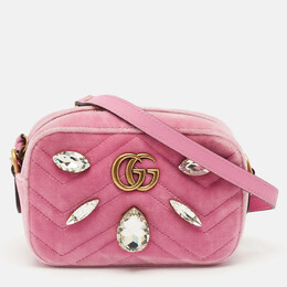 Gucci: Розовая сумка  GG Marmont