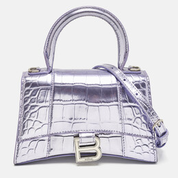 Balenciaga: Фиолетовая сумка  Hourglass