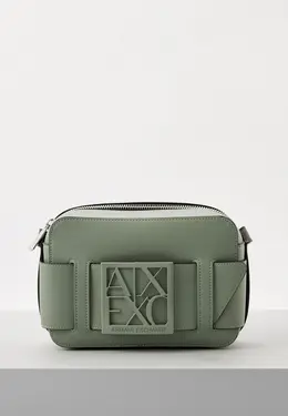 Armani Exchange: Зелёная сумка 
