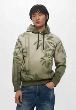Armani Exchange: Толстовка цвета хаки 
