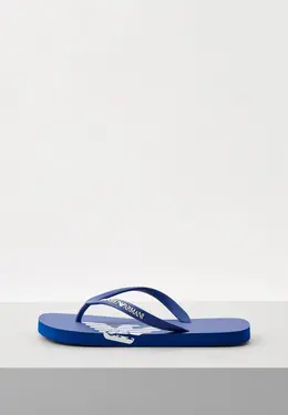 Emporio Armani: Синие шлёпанцы 