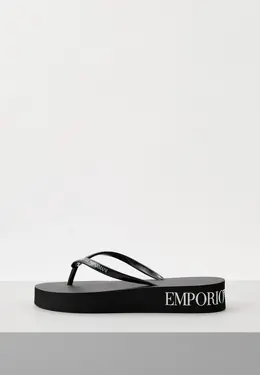 Emporio Armani: Чёрные шлёпанцы 