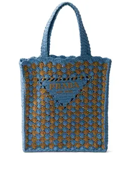 Prada: Голубая сумка-шоппер 