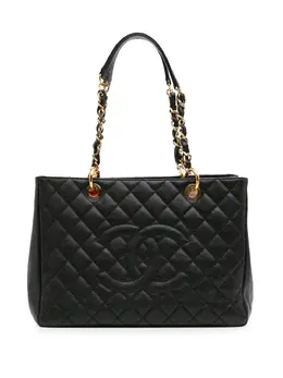 CHANEL Pre-Owned: Чёрная сумка-шоппер 
