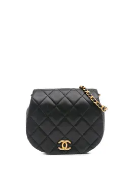 CHANEL Pre-Owned: Чёрный клатч 