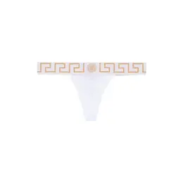 Versace: Серебристые трусы  Greca