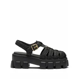 Prada: Чёрные сандалии 