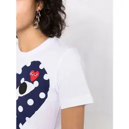 Comme des Garcons PLAY: Серебристая футболка 