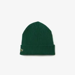 LACOSTE: Зелёная шапка 