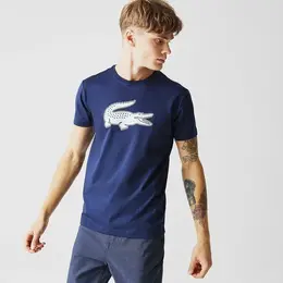 LACOSTE: Синяя футболка 