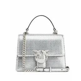 Pinko: Серебристая сумка  Love