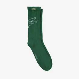 LACOSTE: Зелёные носки 