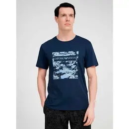 EMPORIO ARMANI: Синяя футболка 
