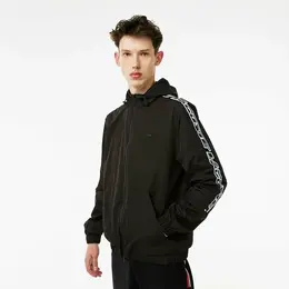LACOSTE: Чёрная куртка 