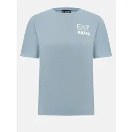 EA7 EMPORIO ARMANI: Голубая футболка 