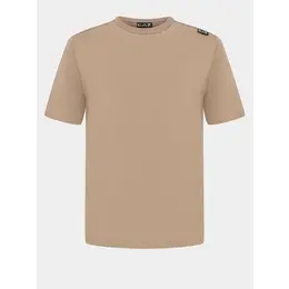 EA7 EMPORIO ARMANI: Бежевая футболка 
