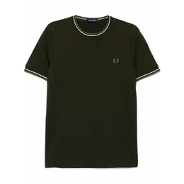 FRED PERRY: Зелёная футболка 
