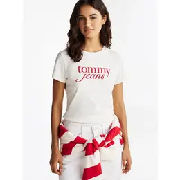 Tommy Jeans: Белая футболка 