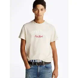 Tommy Jeans: Бежевая футболка 