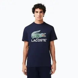 LACOSTE: Синяя футболка 