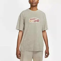 NIKE: Бежевая футболка  Swoosh