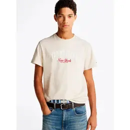 Tommy Jeans: Бежевая футболка 